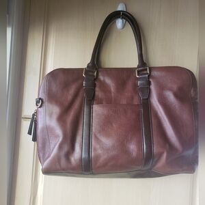 Fossil brown leather laptop bag